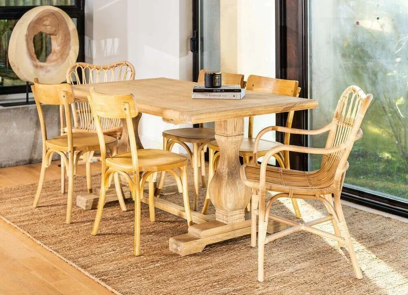 MESA COMEDOR DE OLMO ISABEL - 1.60 X 0.90 MTS en Madera natural - Mesas de comedor, Uruguay | La Iberica, vista 4