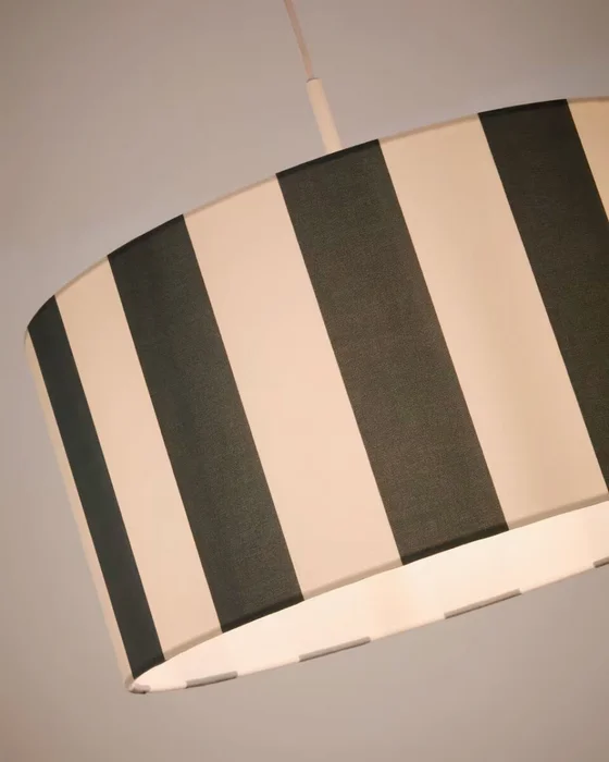 Pantalla para lámpara de techo Ciral con rayas - azul y blanco Ø 40 cm en Azul, Beige - Lámparas colgantes, Uruguay | Kavehome, vista 3