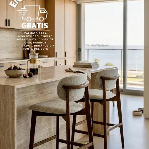 BANQUETA AXIS CARVALHO Y BEIGE CLARO T424C en Beige - Muebles, Uruguay | Indrana