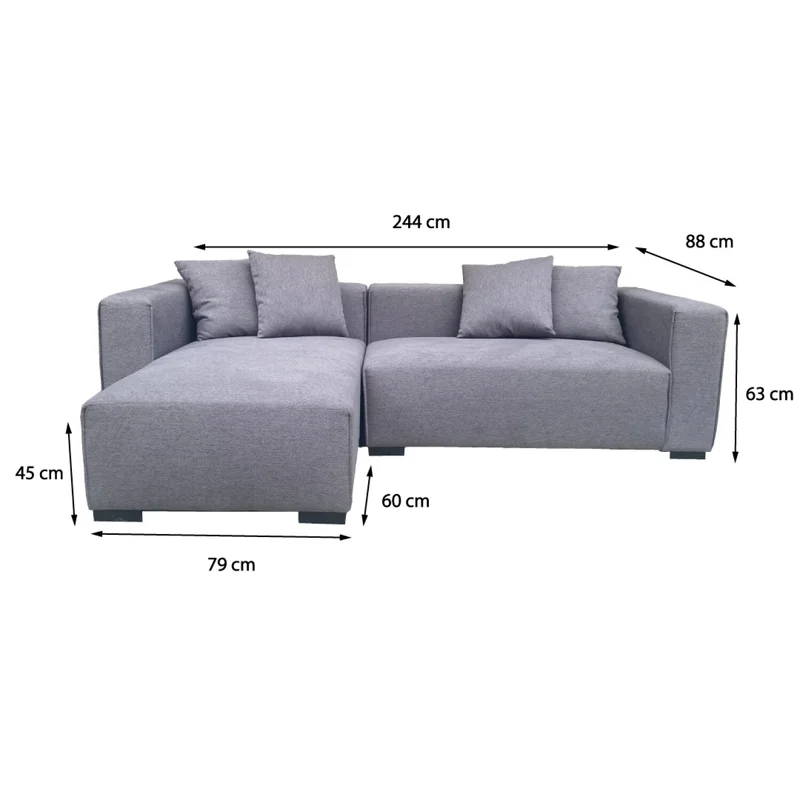 Sofá Nashville - Gris - Chaise derecho en Gris - Sillones y sofás, Uruguay | Walnut, vista 5