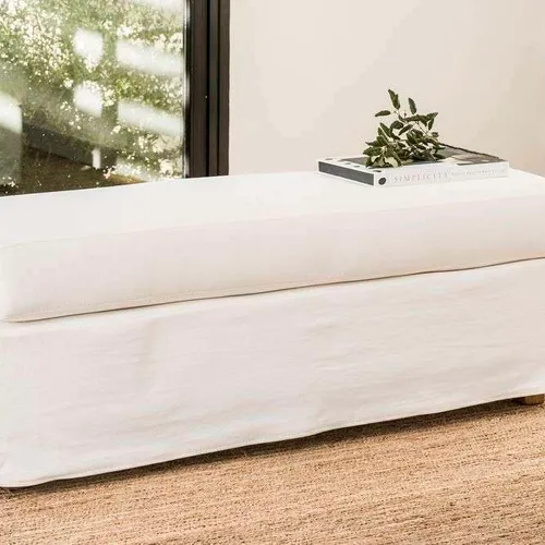 BANQUETA UMA - JEAN BLANCO DESMONTABLE Y LAVABLE - Butacas, banquetas y puffs, Uruguay | La Iberica