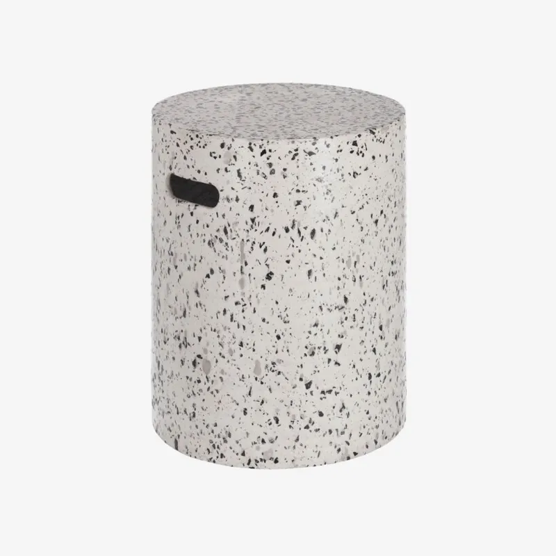 Reposapiés exterior Jenell terrazo - blanco Ø 35 cm en Blanco - Mesas de arrimo, Uruguay | Kavehome
