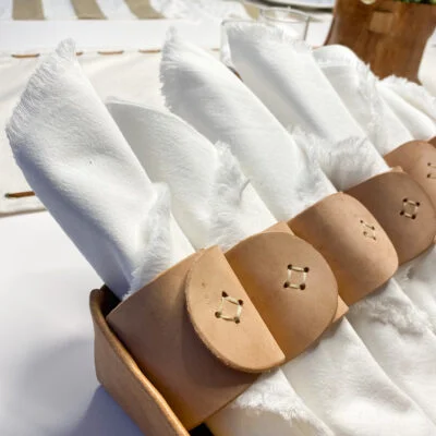 Servilleteros de cuero natural – Set x6 - Textiles, Uruguay | Dreams On Time, vista 2