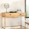 ESCRITORIO AMALIA - ALAMO Y HIERRO ORO VIEJO en Madera natural - Escritorios y sillas de escritorio, Uruguay | La Iberica, vista 6 de 7