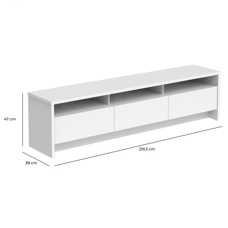 Rack de Tv 219 - Aspen - Blanco en Blanco - Muebles para TV, Uruguay | Rústico Hogar, vista 5