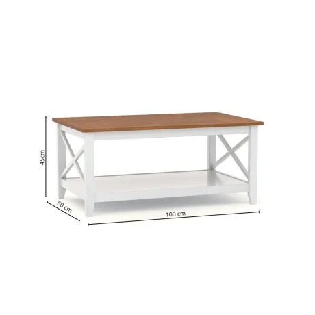 Mesa de Living Open - Blanco/Roble en Multicolor - Mesas de living, Uruguay | La Cueva Muebles, vista 4