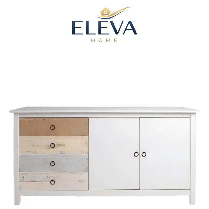 Aparador Linea Flora - Blanco en Blanco - Muebles para TV, Uruguay | Nario Hogar