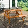 Mesa + 2 bancos de Eucalipto - Pic-Nic en Marrón - Muebles para el exterior, Uruguay | Rústico Hogar, vista 4 de 5