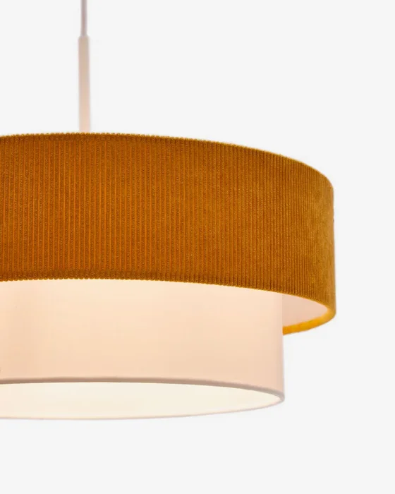 Lámpara de techo Bianella de algodón - y pana mostaza Ø 40 cm en Amarillo - Lámparas colgantes, Uruguay | Kavehome, vista 5