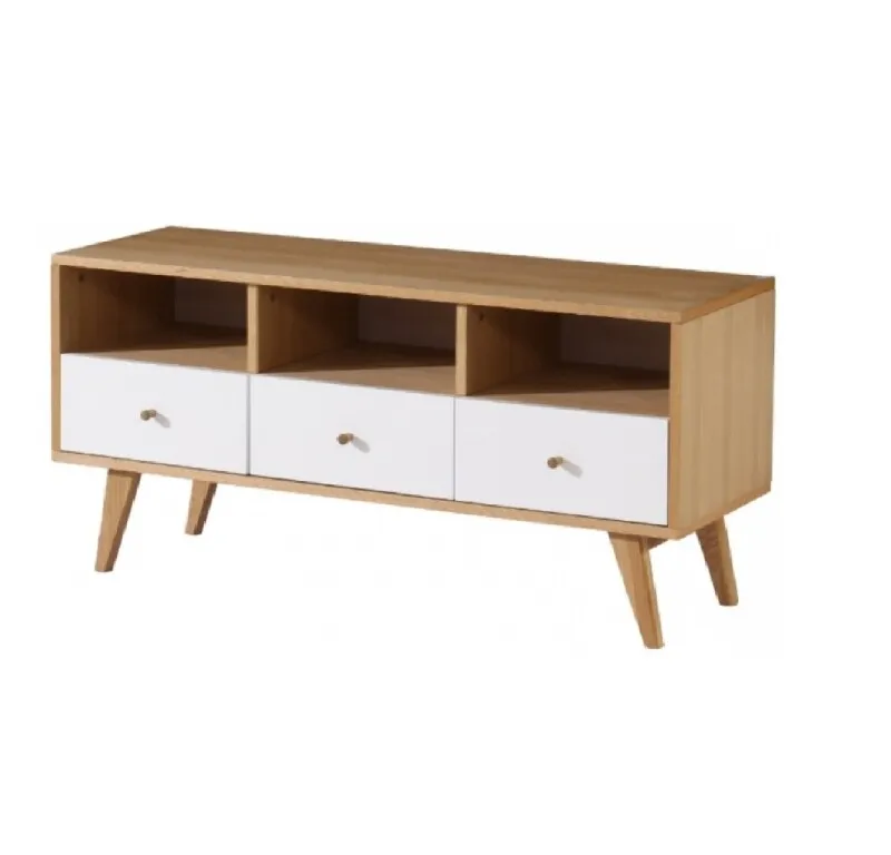 Rack con Cajones y Estantes KNOLL en Madera natural - Muebles para TV, Uruguay | Finkel