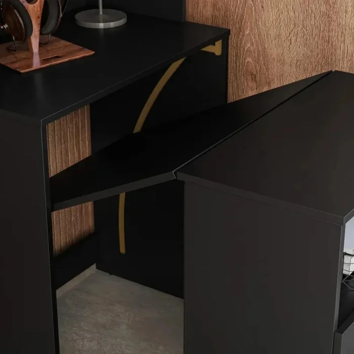 Escritorio Repisa Multifunción Duo - Línea Clara - Negro en Negro - Escritorios, Uruguay | Ecowood, vista 3