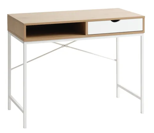 Escritorio TRAPPEDAL 48x95 1 cajón color roble/bl en Madera natural - Escritorios, Uruguay | JYSK