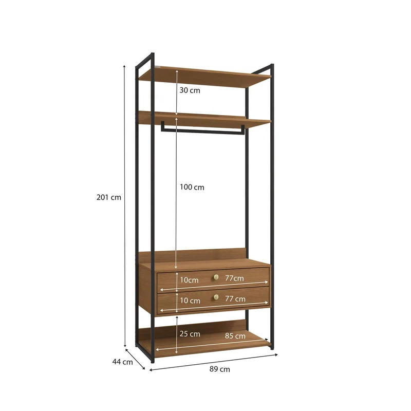 Closet Abierto Modular P47 - Linea Industrial en Madera natural - Roperos y placares, Uruguay | Balton, vista 6