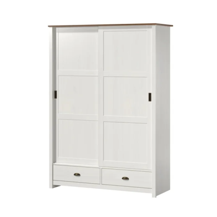 Ropero Colonial 2 Puertas Correr Blanco 100% Madera en Blanco - Roperos y placares, Uruguay | Albanés