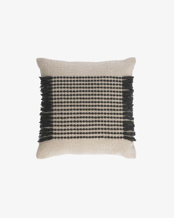 Almohadón Odelia 45 x 45 cm en Beige, Negro - Textiles, Uruguay | Kavehome