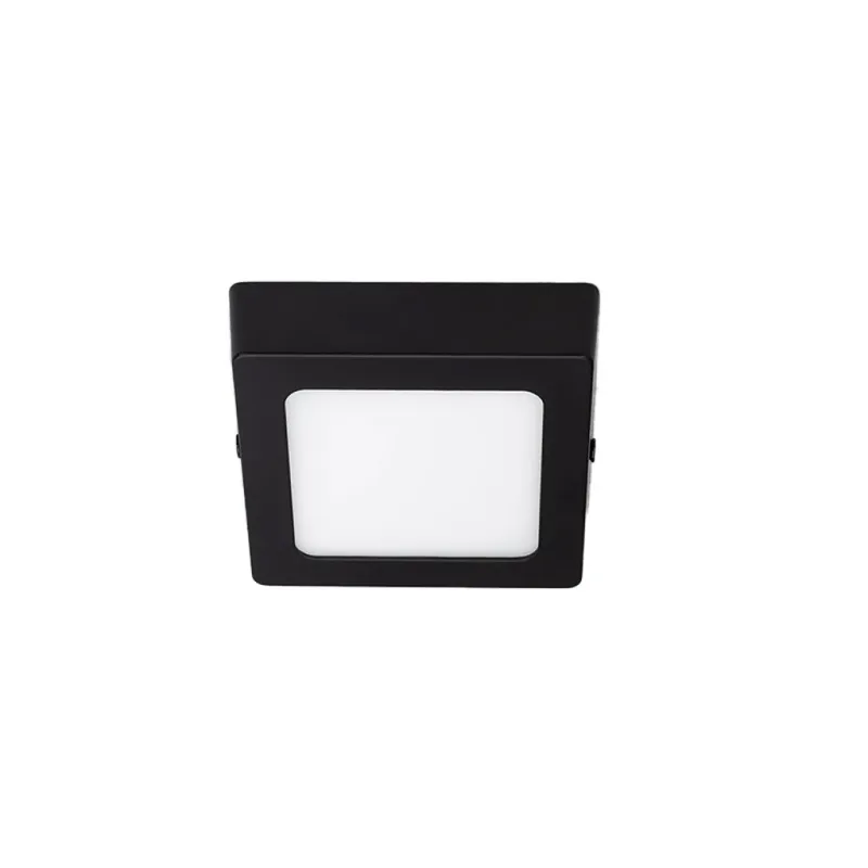 Panel LED Cuadrado de Adosar Negro 6W Luz Cálida en Negro - Lámparas colgantes, Uruguay | Serlux