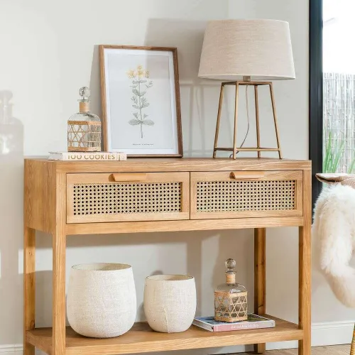 MESA DE ARRIMO BORA - PINO Y ESTERILLA en Madera natural - Bibliotecas, Uruguay | La Iberica