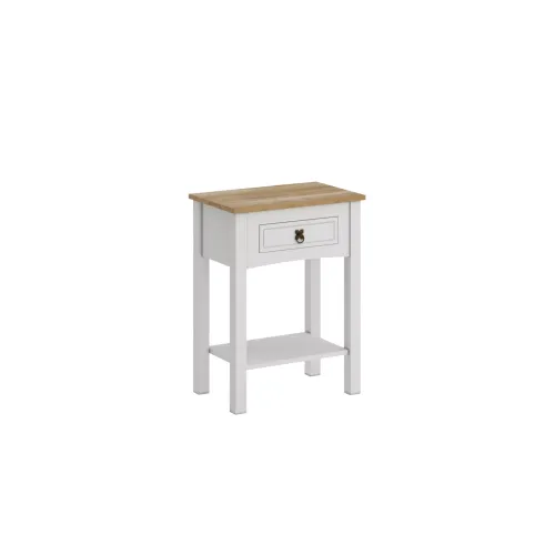Mesa de Luz 1 Cajón Línea México - Blanco - Mesas de living, Uruguay | Concetto Casa