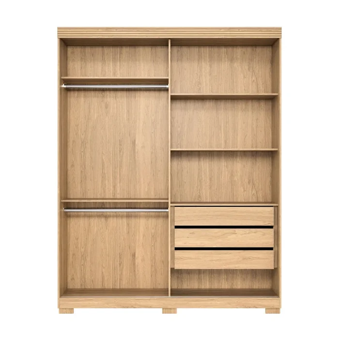Ropero 2 puertas corredizas con espejo - Nordik en Beige - Roperos y placares, Uruguay | Ecowood, vista 3