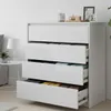 Comoda Cajonera Carla para Dormitorio 4 Cajones con Rieles Telescópicos - Blanco en Blanco - Cómodas, Uruguay | Mulata, vista 3 de 9