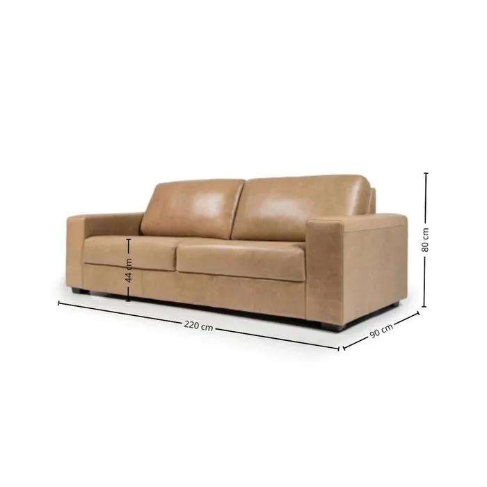 Sofá Loretto - Cuero Natural - 3 cuerpos - A fabricar en Beige - Sillones y sofás, Uruguay | Nyr, vista 4