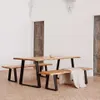 Mesa Alaia - 160 x 90 cm madera maciza de acacia patas de acero acabado negro en Natural, Negro - Mesas de comedor, Uruguay | Kavehome, vista 2 de 8