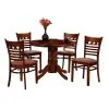Juego De Comedor 4 Sillas Mesa Redonda Madera Maciza en Marrón - Mesas de comedor, Uruguay | Soy Hogar, vista 2