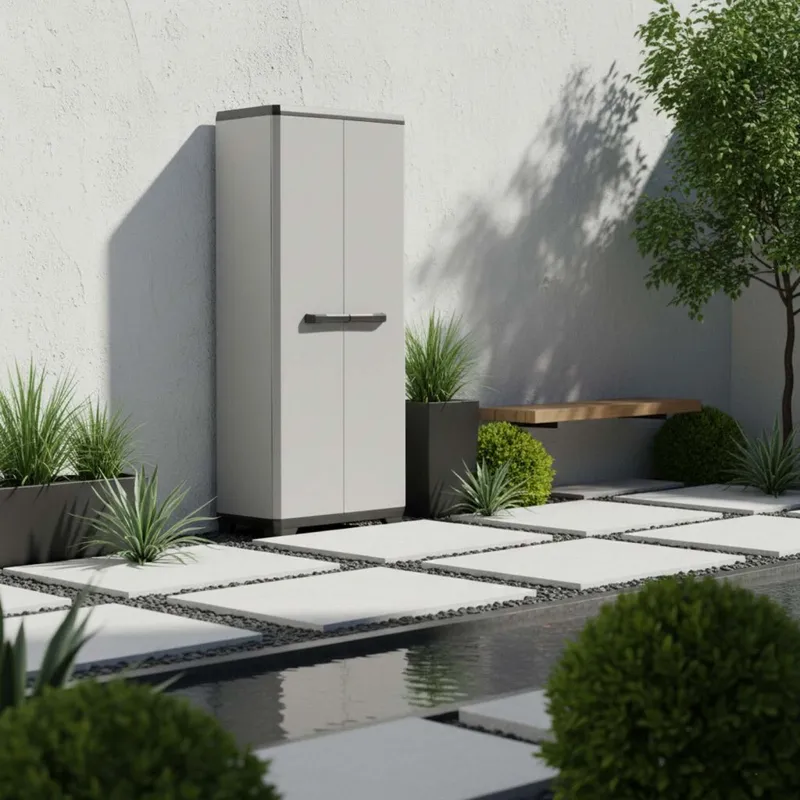 Armario Multiuso Polipropileno Gris Planet en Gris - Muebles para el exterior, Uruguay | Divino