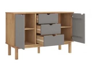 Comoda/Encimera 2P y 3C Mel/Gris Linea Nordica en Madera Maciza en Madera natural - Cómodas, Uruguay | Quesal, vista 10