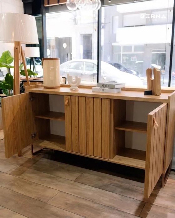 Aparador Trendy Olmo (Pie Nego) 160 cm en Madera natural - Aparadores y recibidores, Uruguay | Berna Home, vista 3