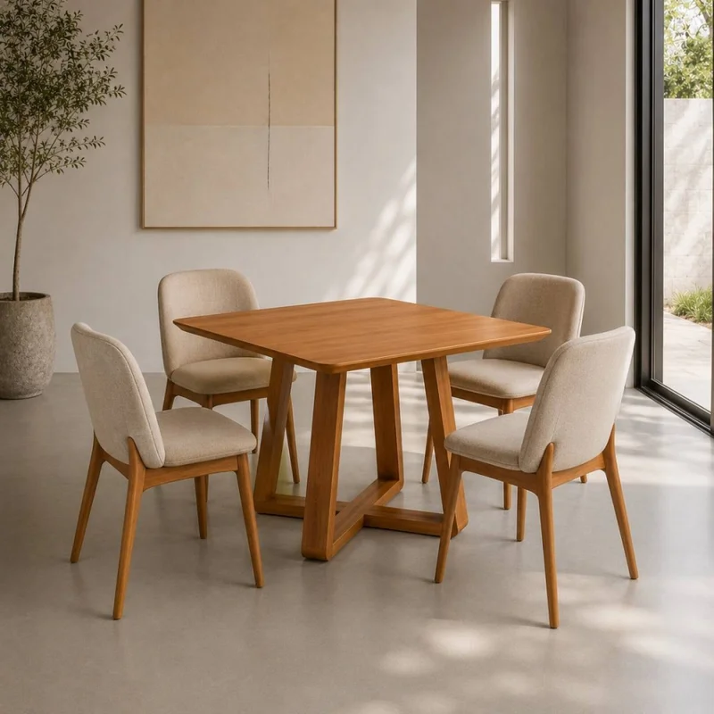 Mesa de Comedor Wood - 120 x90 - Canela en Blanco - Mesas de comedor, Uruguay | Nyr, vista 4