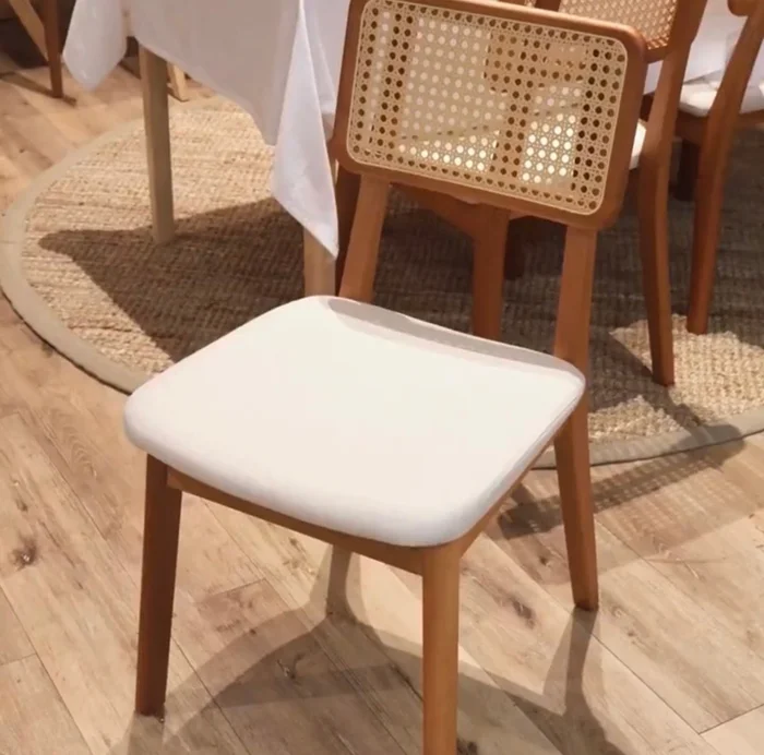 Silla de Comedor Classic Ratan - Línea Nevada - Lino Natural en Madera natural - Sillas, Uruguay | Ecowood, vista 5