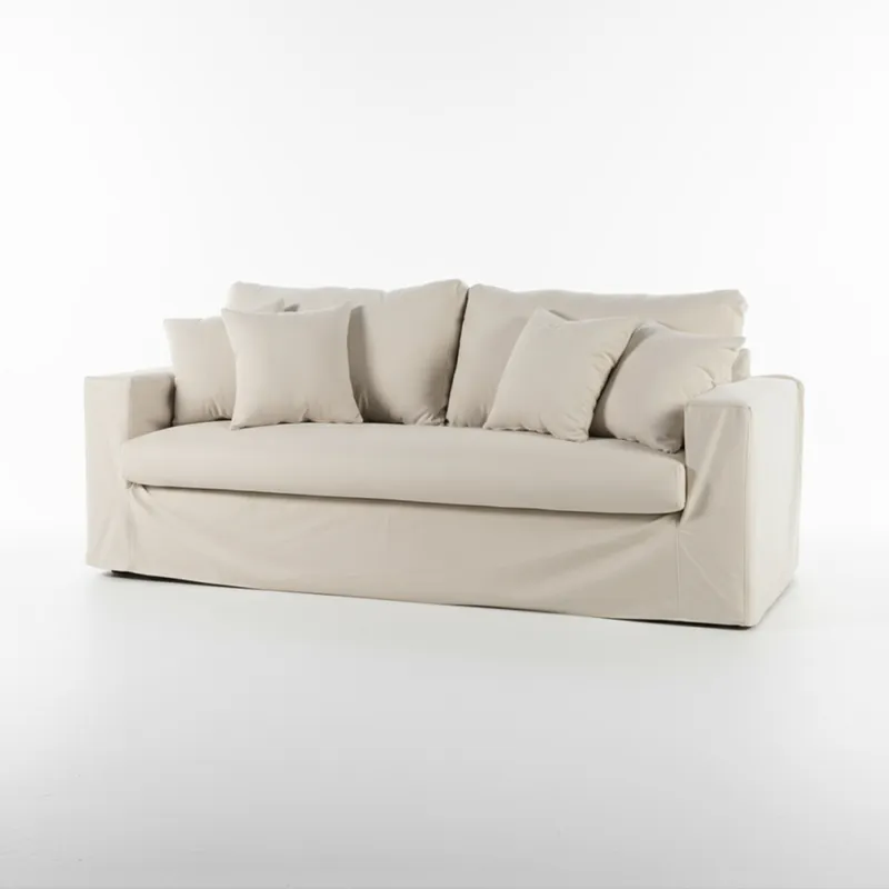 Sofá Moscow con Funda - Tela Rústica - 3 cuerpos - TD5260-1635 (Beige) en Beige - Sillones y sofás, Uruguay | NYR