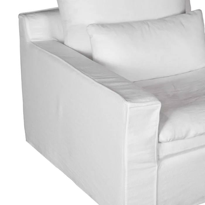 Sofá 1 Cuerpo Tela Blanco Positano en Blanco - Sillones y sofás, Uruguay | Divino, vista 4