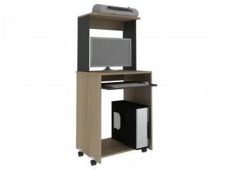 Escritorio para PC con repisa NOGAL/BLANCO en Madera natural - Escritorios, Uruguay | Quesal, vista 3