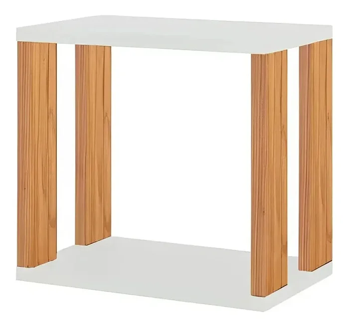 Estante Flotante Lore 100% MDF - Linea Factory en Blanco Off White/Freijo - Bibliotecas, Uruguay | Balton, vista 8