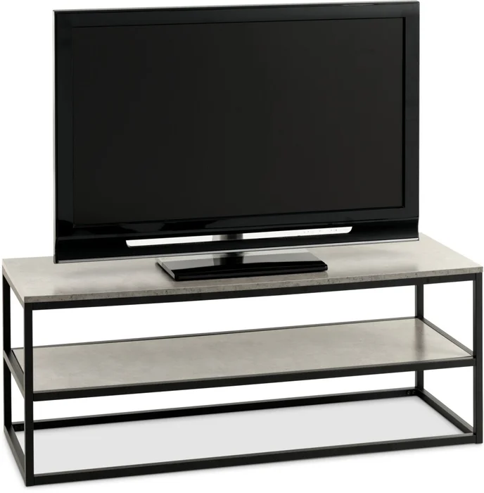 Mueble TV DOKKEDAL 1 estante hormigón/negro en Negro - Muebles para TV, Uruguay | JYSK