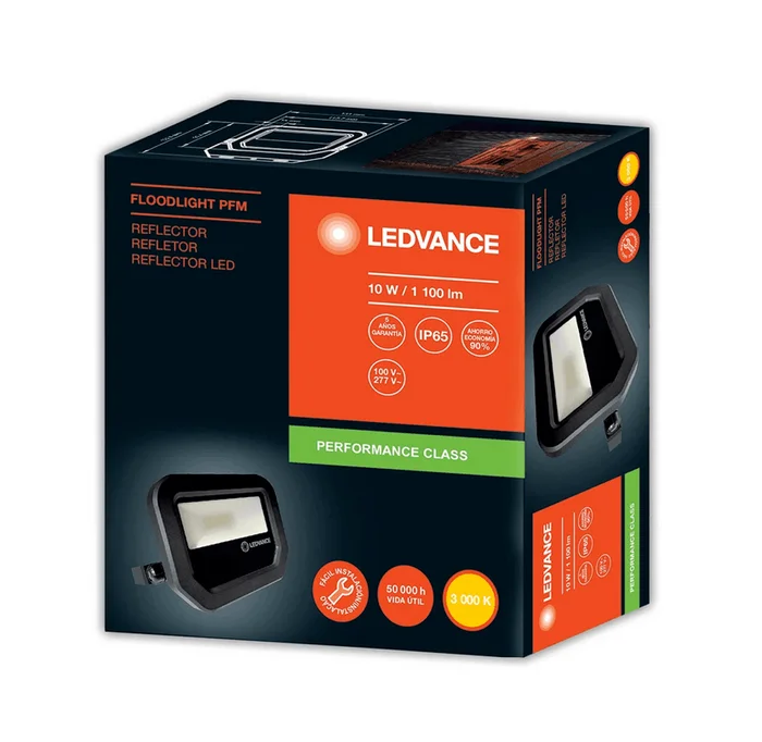 Proyector LED LEDVANCE OSRAM 10W Luz Cálida en Negro - Lámparas de pie, Uruguay | Darko Lighting, vista 3