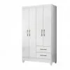Ropero 4 Puertas 2 Cajones Armario Placard Con Estantes en Blanco – Castaño - Cómodas, Uruguay | Soy Hogar, vista 2 de 12