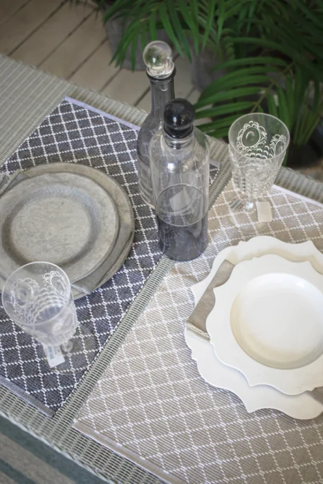 INDIVIDUAL ROMBOS BEIGE O GRIS - Textiles, Uruguay | Sentido Jose Ignacio, vista 4