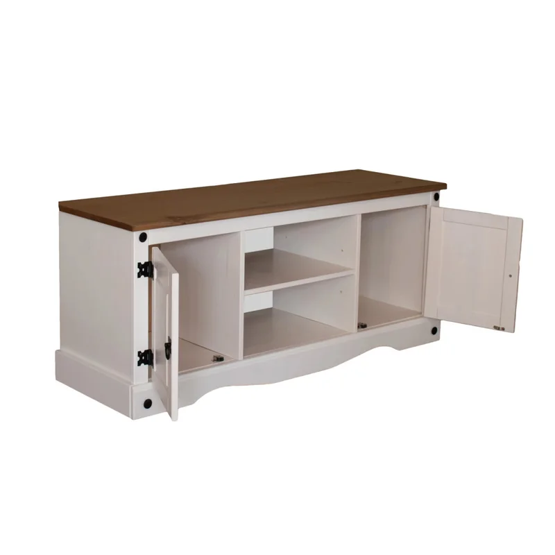 Rack 2 Puertas Línea Naturale 110 cm - Blanco/Roble en Multicolor - Muebles para TV, Uruguay | La Cueva Muebles, vista 6
