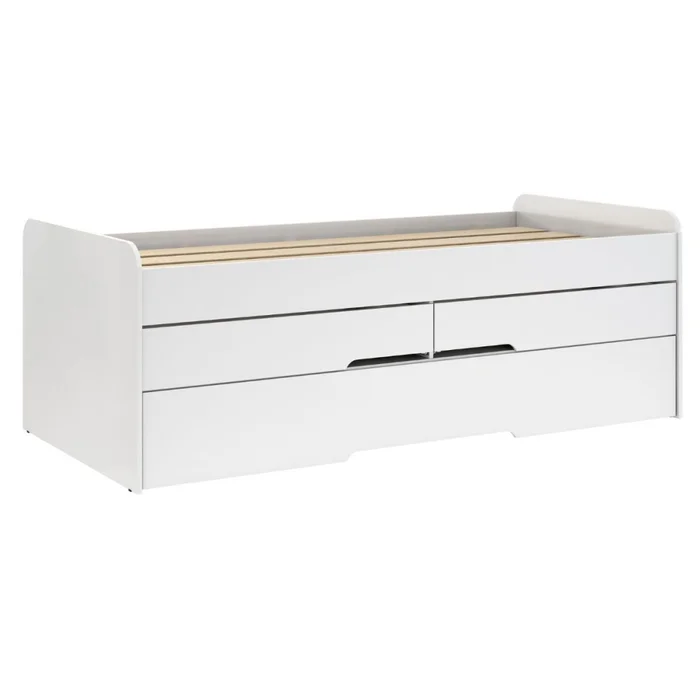 Cama marinera - Juliette - 2 cajones - 1 Plaza - Blanco en Blanco - Dormitorio, Uruguay | Nyr