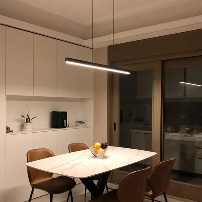 Luminaria Lineal LED 36W Negro Luz Cálida 120cm en Negro - Lámparas colgantes, Uruguay | Serlux, vista 2