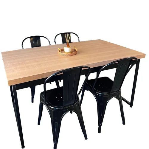 Juego de Comedor Mesa Rectangular Oxford 120cm + 4 Sillas Tolix - Mesas de arrimo, Uruguay | Berna home