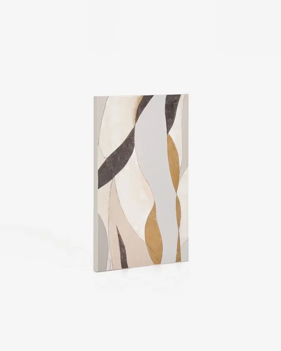 Lienzo abstracto Marvilo gris y mostaza 60 x 90 cm en Multicolor - Decoración de pared, Uruguay | Kavehome