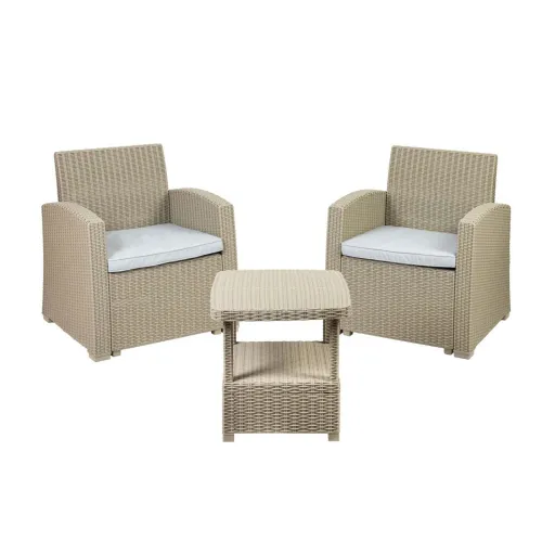 Set Terraza Polipropileno Gris Madrid en Beige - Muebles para el exterior, Uruguay | Divino