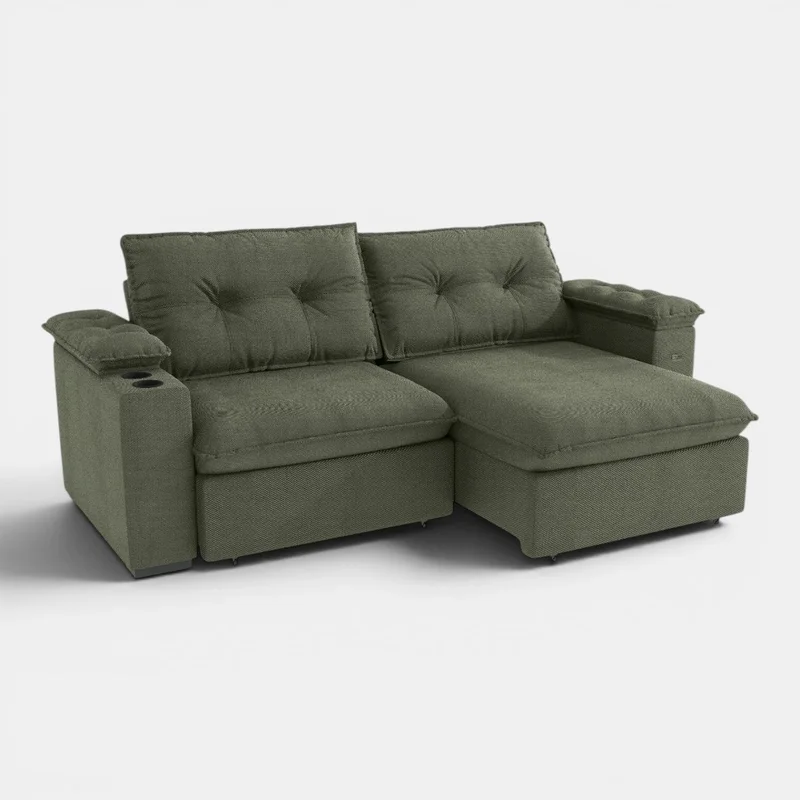 Sofa Zandon 260CM - Retractil/Reclinable en Lino Arena A085 - Sillones y sofás, Uruguay | Balton, vista 19