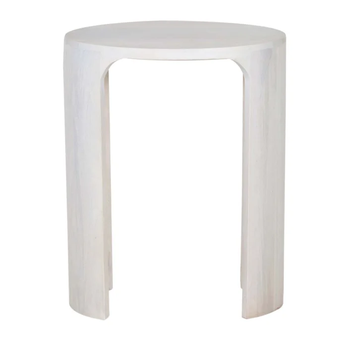 Mesa Auxiliar Madera Blanco Oval en Blanco - Mesas de living, Uruguay | Divino, vista 2