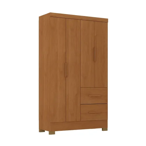 Ropero Max 4 Puertas 2 Cajones - Línea Glam - Natural en Madera natural - Roperos y placares, Uruguay | Ecowood
