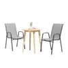 Sillas Textilina y acero mas Mesa de Eucaliptus - Nassau - Gris en Gris - Muebles para el exterior, Uruguay | Rústico Hogar, vista 1 de 5
